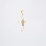 Krzyżyk złoty z brylantami - próba 585