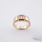 Sygnet męski złoty z brylantem - próba 585