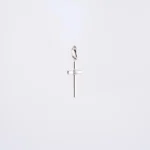 Krzyżyk białe złoto z brylantem - próba 585