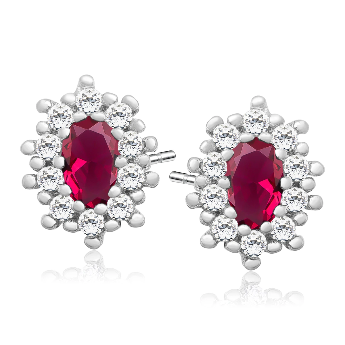 10701 - Z1099ER_RU_3_11zon Kolczyki srebrne z cyrkonią rubinową - próba 925 - obrazek 1