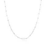 Łańcuszek srebrny ankier diamentowany z kuleczkami - próba 925