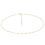 Łańcuszek pozłacany ankier diamentowany z kuleczkami - próba 925 - obrazek 2