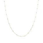 Łańcuszek pozłacany ankier diamentowany z kuleczkami - próba 925