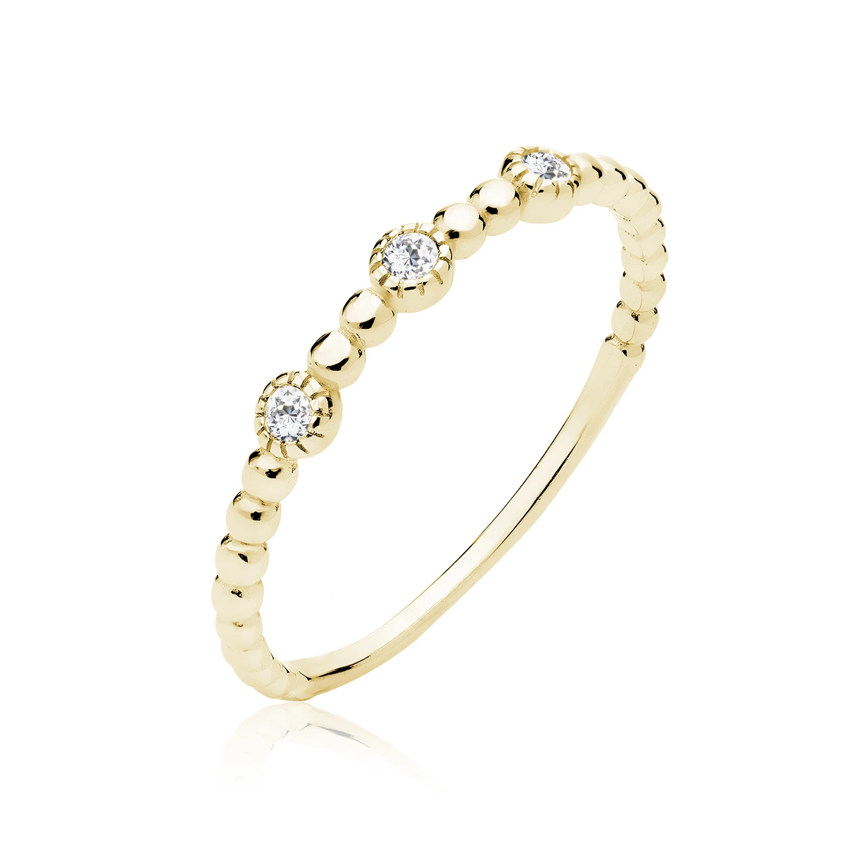 15673 - Z1942AG_W_15_11zon Pierścionek pozłacany z cyrkoniami - próba 925 - obrazek 1