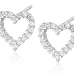 Kolczyki serduszka z cyrkoniami - próba 585