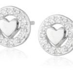 Kolczyki z sercem i cyrkoniami - próba 585