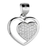 Zawieszka serce z kamieniami - próba 925