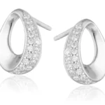 Kolczyki srebrne z cyrkoniami - próba 585