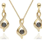 Komplet pozłacany z cyrkoniami - próba 925