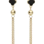 Kolczyki wiszące z koniczynką marokańską - próba 925