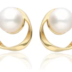 Kolczyki pozłacane z perłą - próba 925