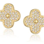 Kolczyki koniczynki z cyrkoniami - próba 925