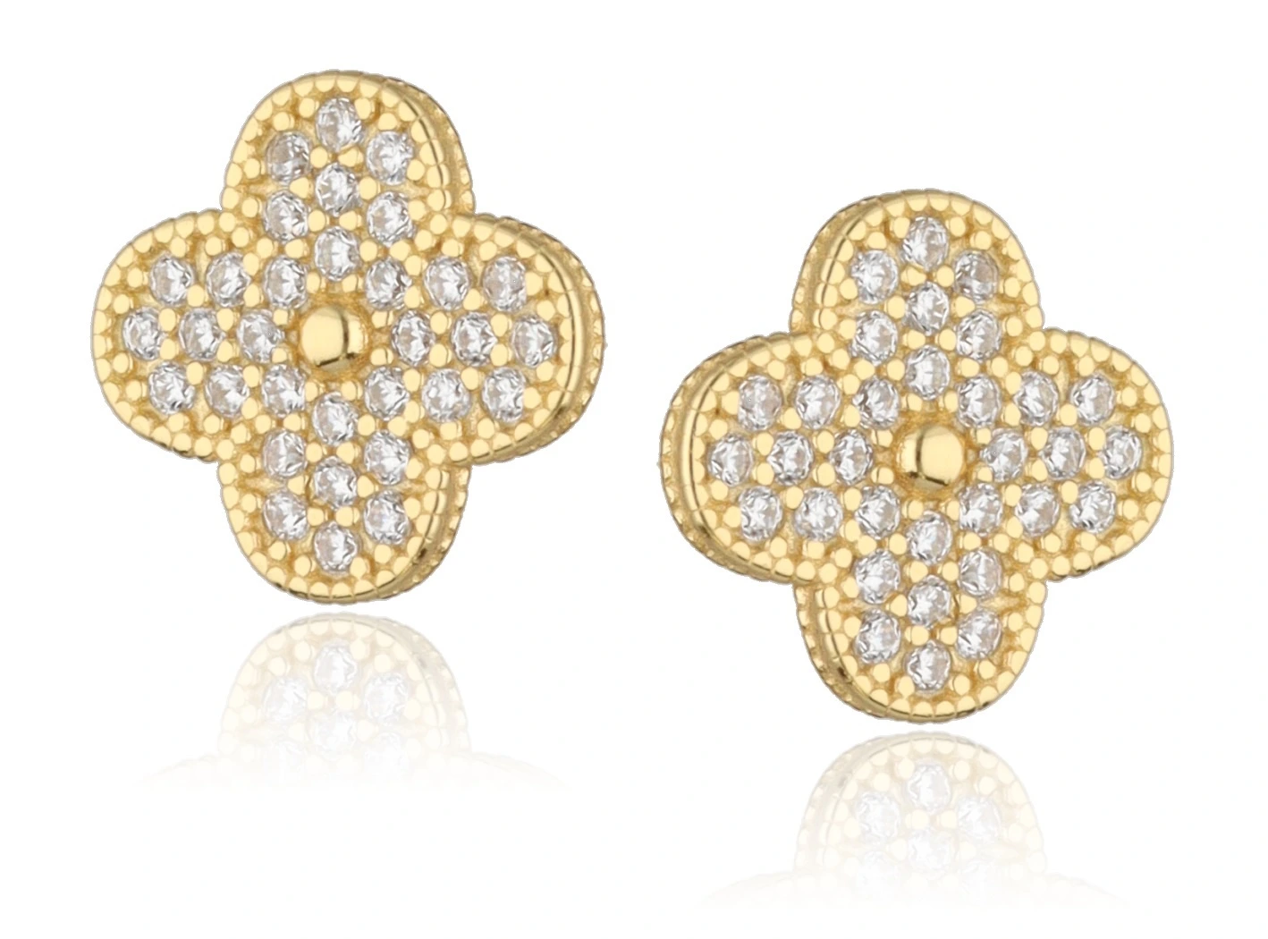 49703_42_11zon Kolczyki koniczynki z cyrkoniami - próba 925 - obrazek 1