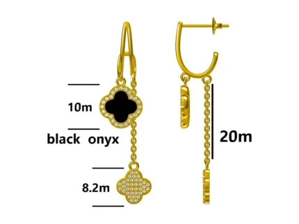 Wiszące kolczyki z koniczynką - próba 925