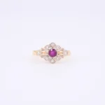 Pierścionek z rubinem i brylantami – próba 585