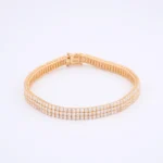 Bransoletka złota z cyrkoniami - próba 585