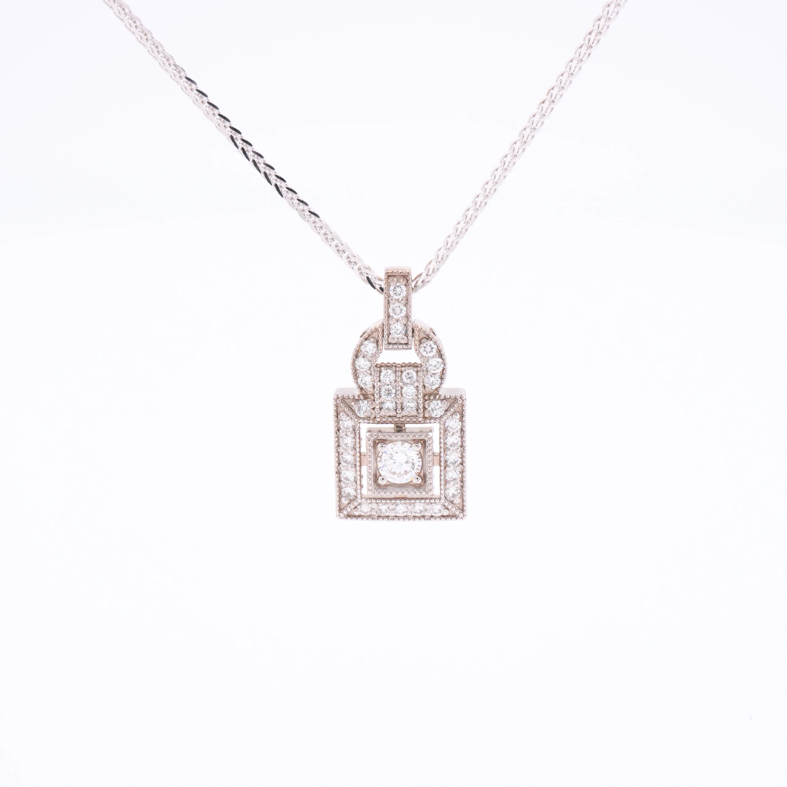 108_8_11zon Zawieszka w białym złocie z diamentami - próba 585 - obrazek 1