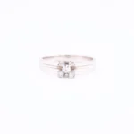 Pierścionek białe złoto z diamentami - próba 585