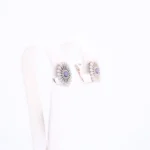 Kolczyki z szafirami i diamentami w białym złocie - próba 585 - obrazek 3