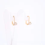 Złote kolczyki z diamentami - próba 585 - obrazek 2