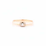 Złoty pierścionek z diamentem naturalnym - próba 585