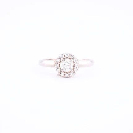 Pierścionek z diamentami z białego złota – Próba 585