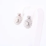 Kolczyki z diamentami z białego złota – Próba 585