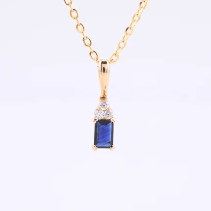 Zawieszka złota z szafirem i diamentami - próba 585